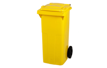 120 Litre Sarı Polietilen Çöp Konteyneri