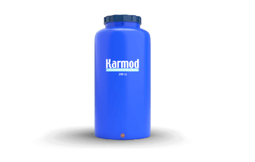 Sıvı depolama için mavi renkli 200 litre plastik dikey su deposu